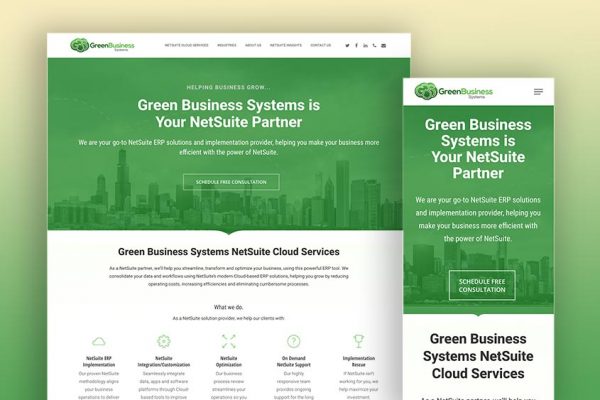 Green Business Systems Website Design